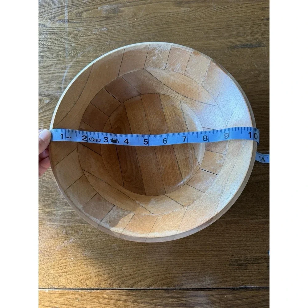 Vintage Wooden Bowls Set of 2 MCM Japan